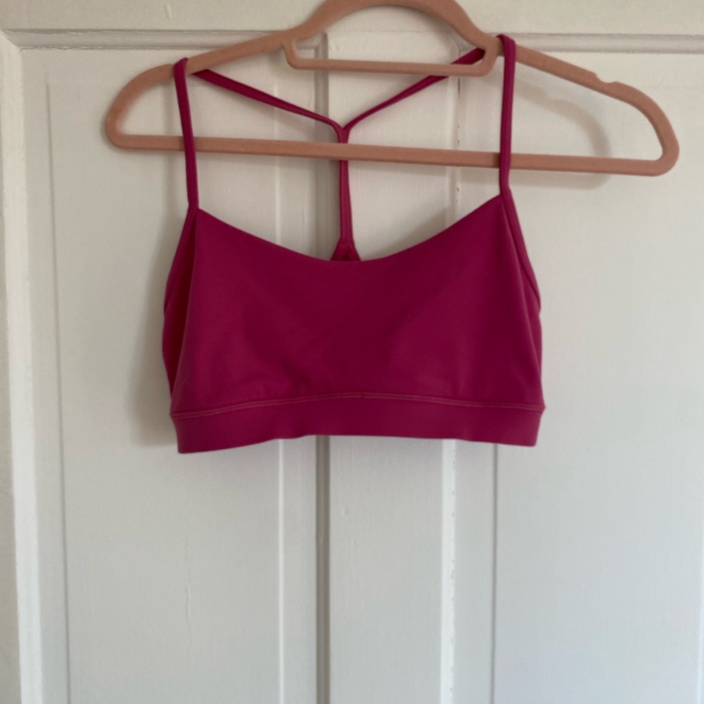 Lululemon Women's Flow Y Bra Nulu A-C Cup sz 8 Pink Lychee - Picture 5 of 7